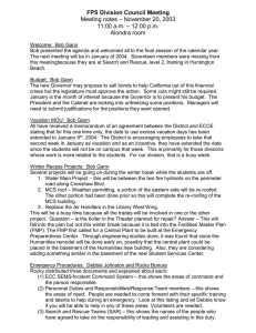FPS Division Council Meeting – November 20, 2003 Meeting notes – 12:00 p.m.