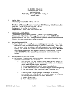 Auxiliary Services Board Meeting Minutes – 1:00 p.m. Wednesday, January 28, 2009