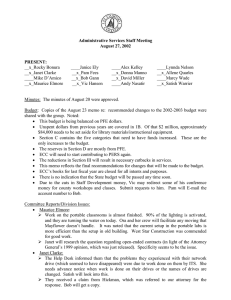 Administrative Services Staff Meeting August 27, 2002 PRESENT: