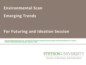 School of Business Administration Environmental Scan Summary, February 2013