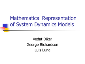 Mathematical Representation of System Dynamics Models Vedat Diker George Richardson