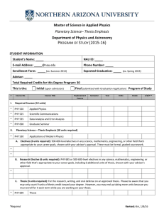 Physics, Applied: Planetary Science Thesis