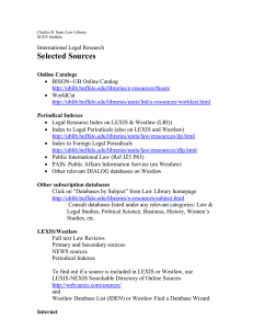 International Legal Research - Selected Sources