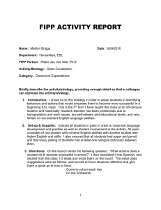 FIPP ACTIVITY REPORT