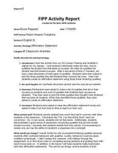 FIPP Activity Report 3 Bruce Peppard 11/03/09