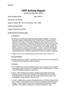 FIPP Activity Report 1 Christina Gold 1/24/10