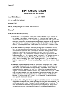 FIPP Activity Report 1 Robin Bouse 12/17/2009