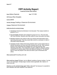 FIPP Activity Report 1 Nelson Espinola 11/11/09