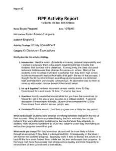 FIPP Activity Report 2 Bruce Peppard 10/15/09