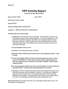 FIPP Activity Report 4 Lyman Hong 1/9/10
