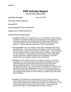 FIPP Activity Report 1 Elise Geraghty 11/11/09