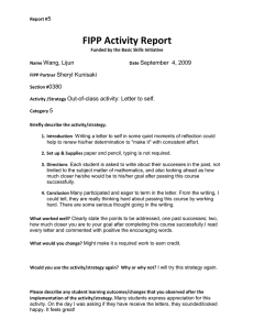 FIPP Activity Report 5 Wang, Lijun September  4, 2009