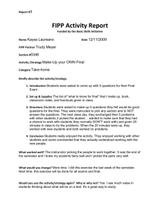 FIPP Activity Report 5 Kaysa Laureano 12/11/2009