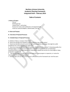Northern Arizona University Academic Planning Framework Integrated Draft – February 2014