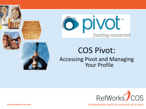 Pivot Account Creation and Profile Update training slides