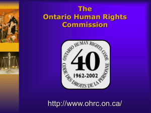 OHRC Complaint Process PowerPoint