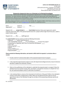 Request for Approval to Serve as a Principal or Co-Principal Investigator