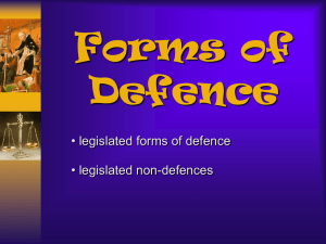 Forms of Defence Established in Legislation