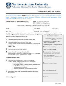 All student teacher candidates STUDENT TEACHING APPLICATION