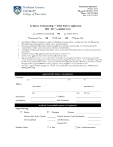 Graduate Assistanceship and Tuition Waiver Application - Final