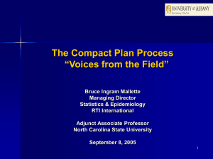 The Compact Plan Process “Voices from the Field”