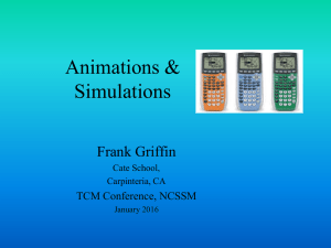 Animations &amp; Simulations Frank Griffin TCM Conference, NCSSM