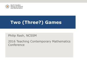 e Philip Rash, NCSSM 2016 Teaching Contemporary Mathematics Conference