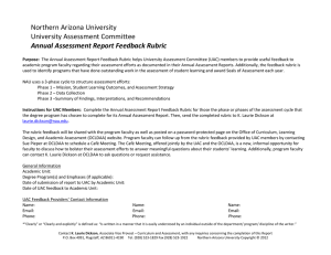 Northern Arizona University University Assessment Committee Annual Assessment Report Feedback Rubric 