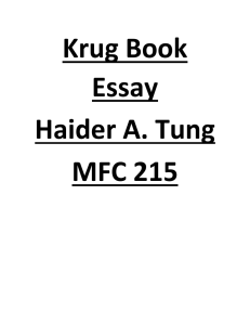 Krug Book Essay Haider A. Tung MFC 215