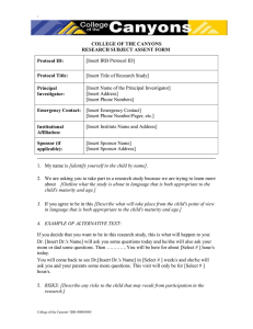 ASSENT FORM TEMPLATE VERSION REVISED 032312.doc