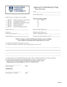 Individualized Study Form 2014