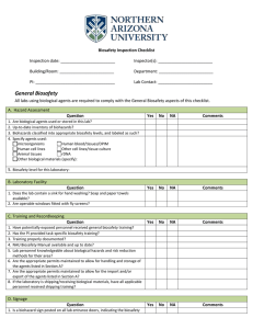 Basic Biosafety Inspection Checklist