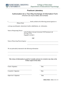 Authorization for a Two-Way Exchange of Information Form College of Education
