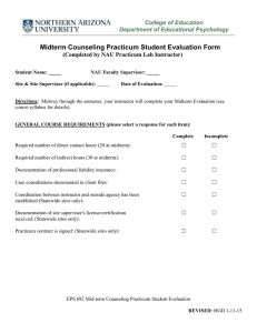 Midterm Counseling Practicum Student Evaluation Form (1-11-15)