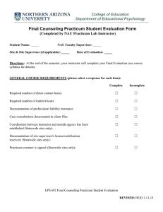Final Counseling Practicum Student Evaluation Form (1-11-15)