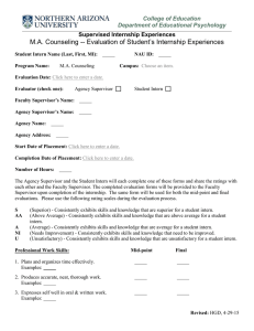 Evaluation of Student's Internship Experiences