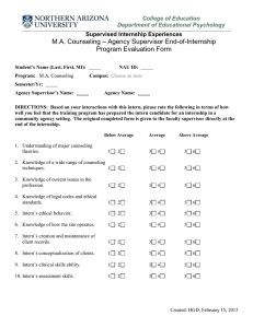 Agency Supervisor End of Internship Program Evaluation Form
