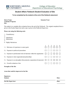 Student Affairs Fieldwork Student Evaluation of Site Form