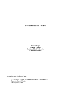 Promotion and Tenure