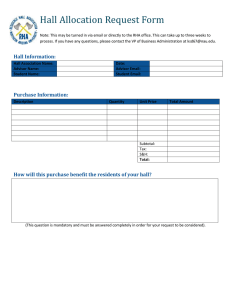 Hall Allocation Request Form
