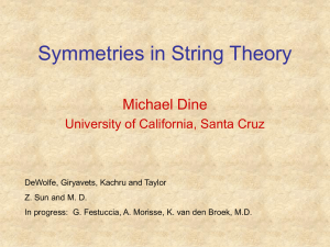 Talk: Symmetries in String Theory