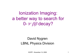 Ionization Imaging A better way to search for 0-v BB decay?