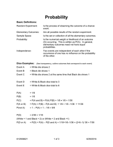 Probability Basic Definitions: