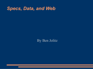 Specs, Data, and Web By Ben Jolitz