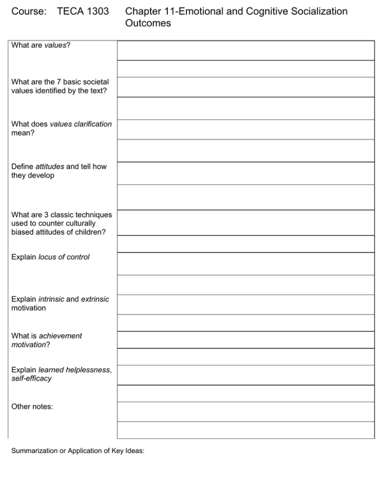 Cornell Notes Handouts for Chapters 11 and 12.doc