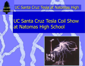 Powerpoint Presentation from Natomas High School Tesla Coil Demonstration