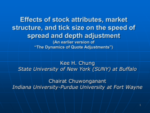 Effects of stock attributes, market spread and depth adjustment