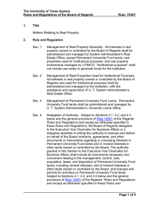 The University of Texas System Rule: 70301