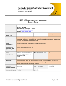 ITSC 1309 Integrated Software Applications I - Fall 2011 CRN 56587.doc