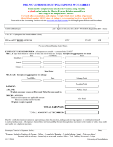 Moving Expense Worksheet